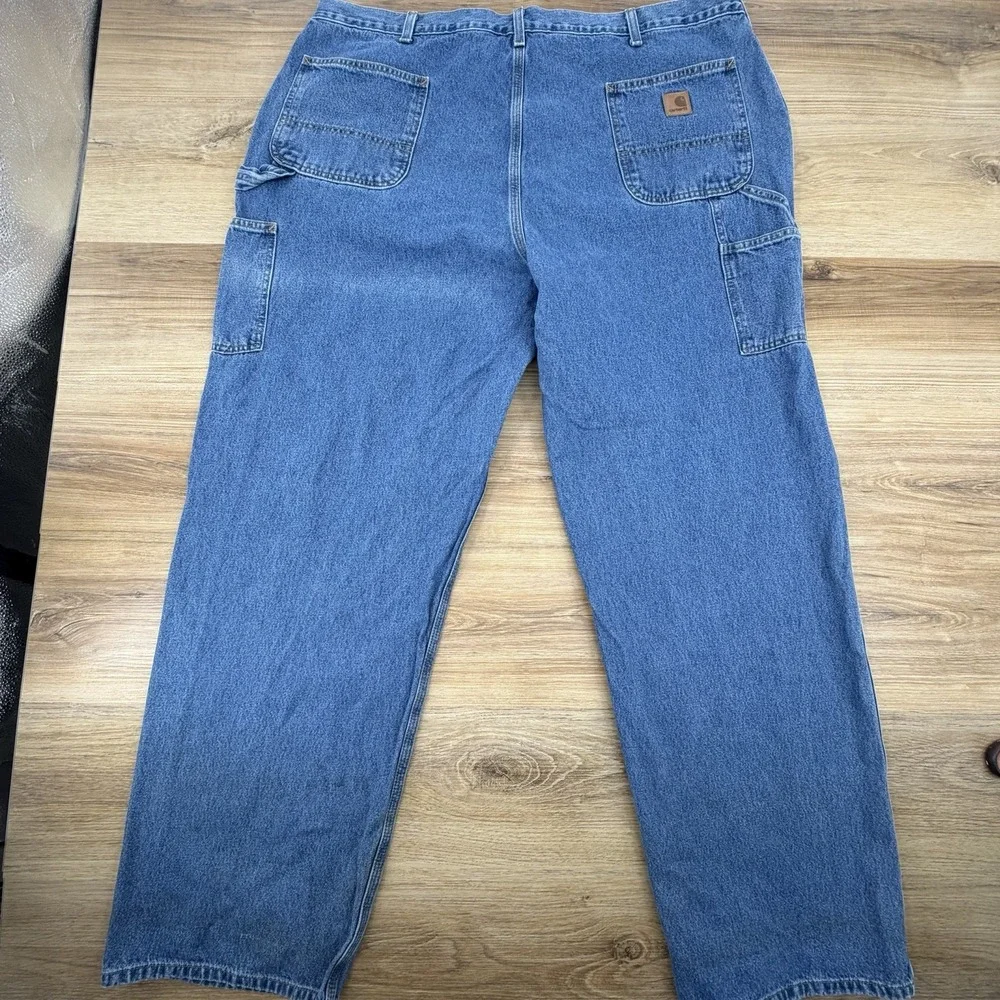 Carhartt Baggy B13 STW Blue Denim Carpenter Pants Original Dungaree Mens 46x34‎ - Picture 3 of 6